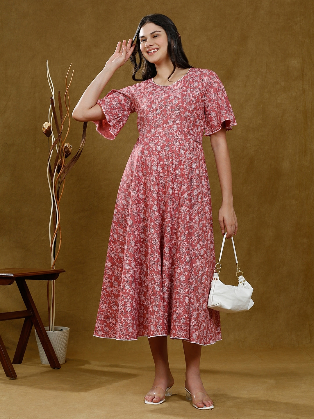 TRENDY MATERNITY FLARE KURTA WITH POCKET