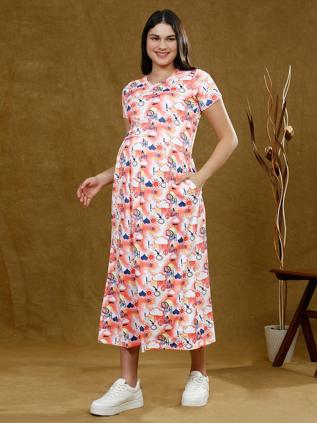 FASHIONISTA ZIPLESS FEEDING DRESS WITH POCKETS