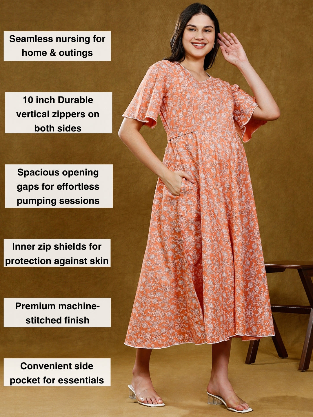 TRENDY FEEDING FLARE KURTA WITH POCKET