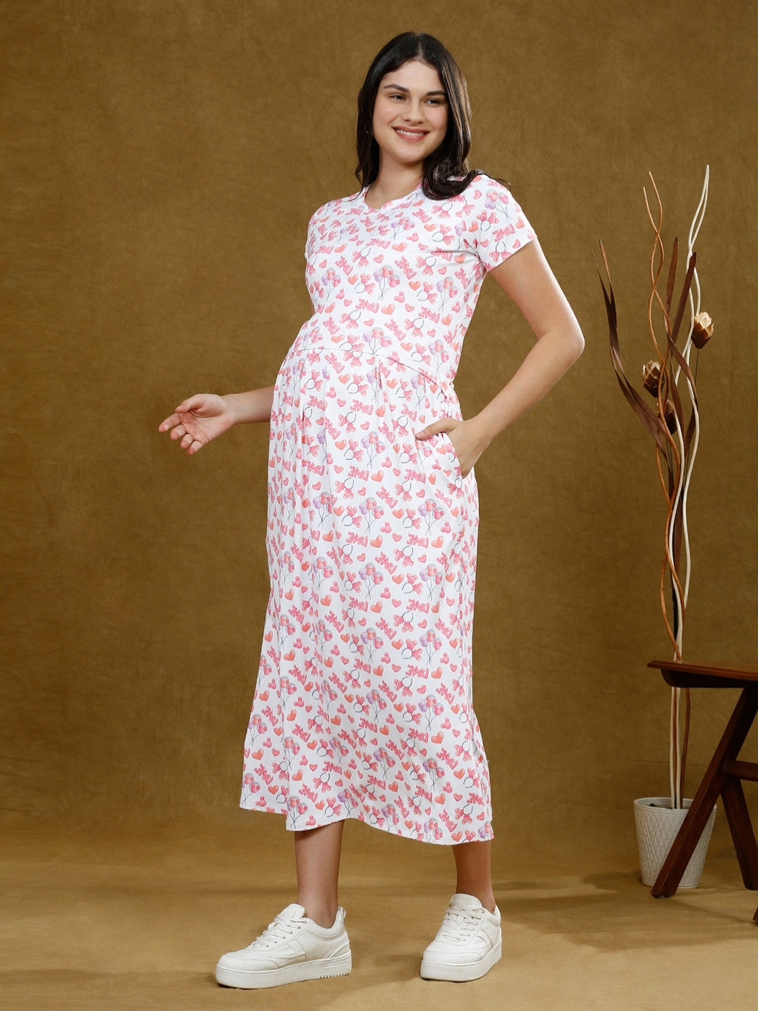 SLAY IN ZIPLESS PREGNANCY DRESS WITH POCKETS