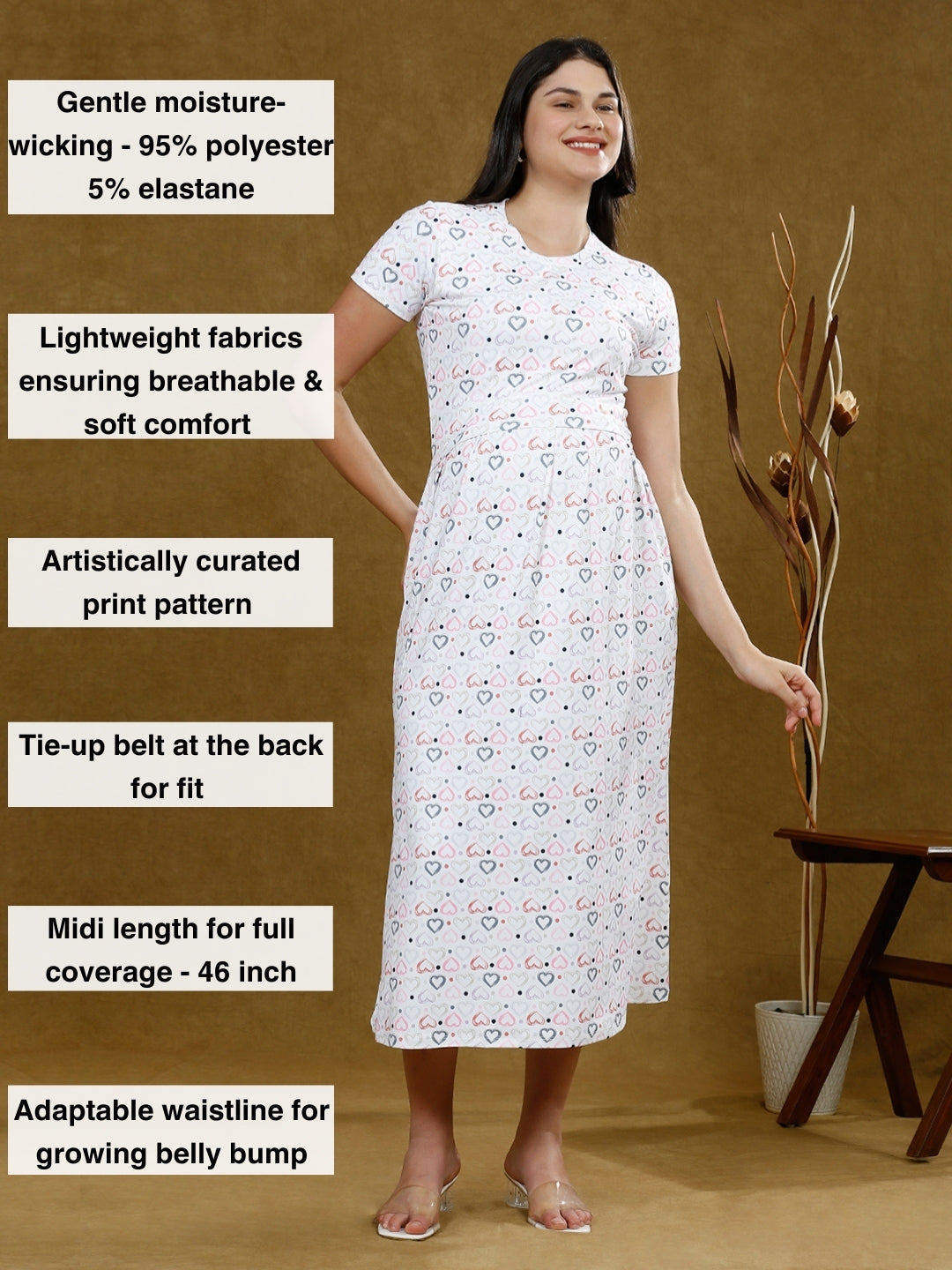 ENHANCE IN ZIPLESS FEEDING DRESS WITH POCKETS