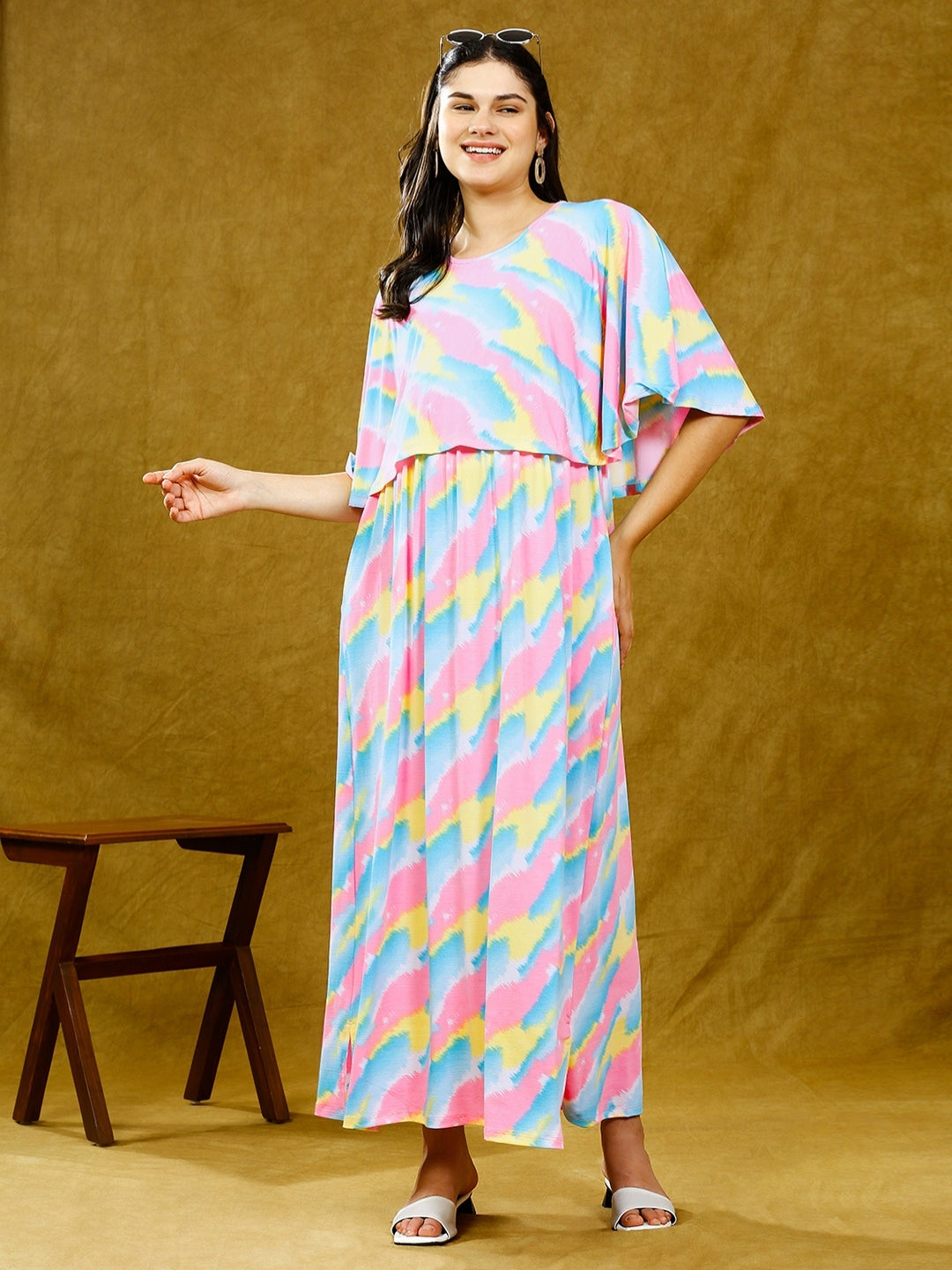 ELEVATE TRENDY MATERNITY PONCHO DRESS