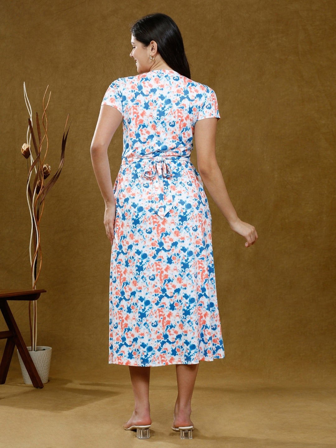 STYLISH ZIPLESS NURSING DRESS WITH POCKETS