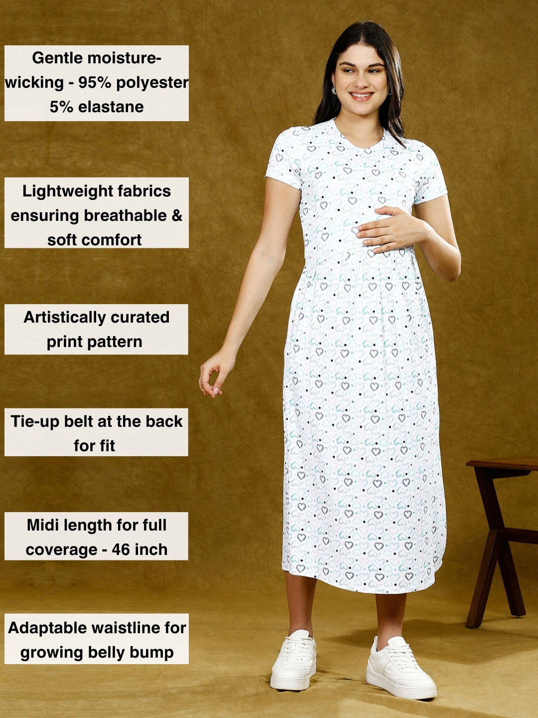 ENHANCE IN ZIPLESS NURSING DRESS WITH POCKETS