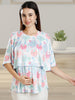 FASHIONABLE ZIPLESS PREGNANCY TOP WITH ATTACHED CAPE