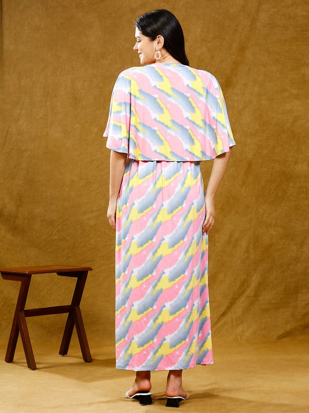 ELEVATE TRENDY NURSING PONCHO DRESS