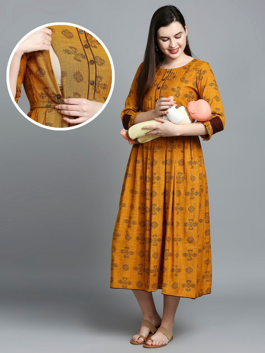 ELEGANT NURSING FLARED KURTA FOR PREGNANCY