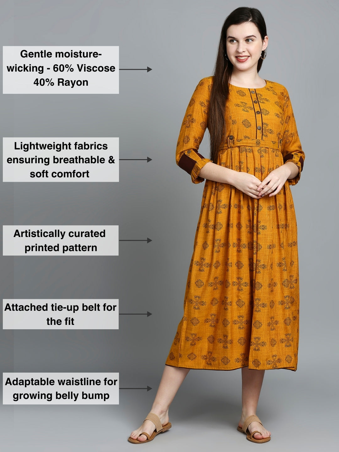 ELEGANT NURSING FLARED KURTA FOR PREGNANCY