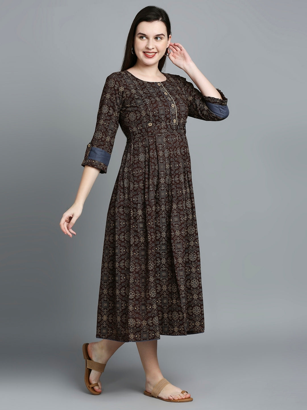 ELEGANT FEEDING FLARED KURTA FOR PREGNANCY