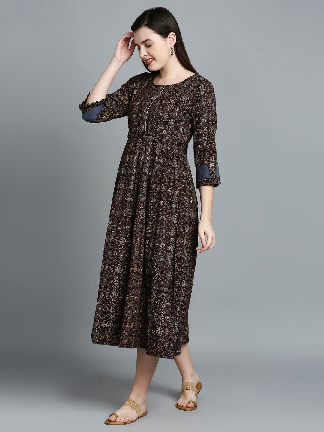 ELEGANT FEEDING FLARED KURTA FOR PREGNANCY