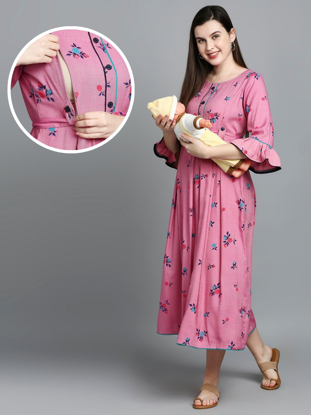 ELEGANT FEEDING FLARED KURTA FOR NURSING