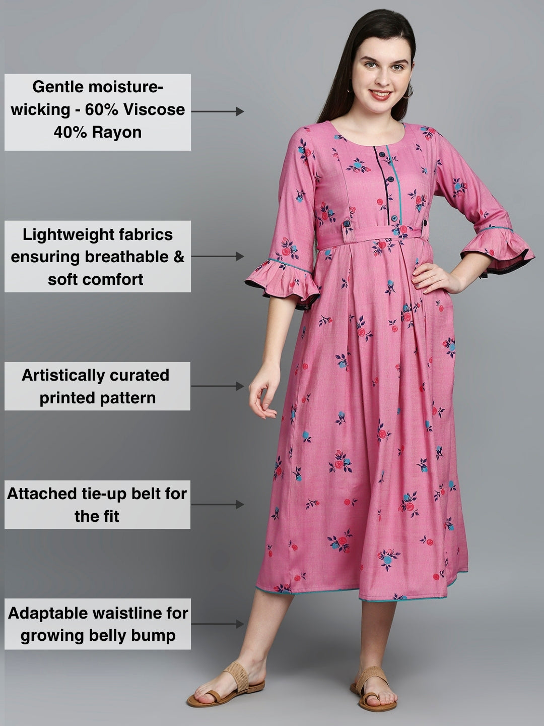 ELEGANT FEEDING FLARED KURTA FOR NURSING