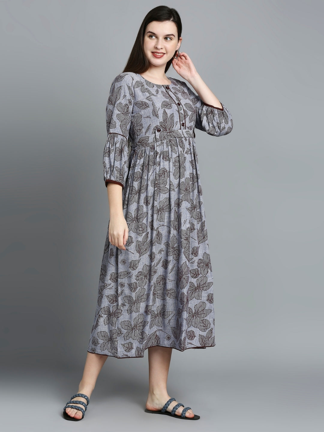 ELEGANT MATERNITY FLARED KURTA FOR NURSING