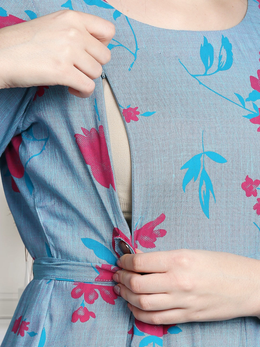 STYLISH PREGNANCY FLARED KURTA FOR NURSING