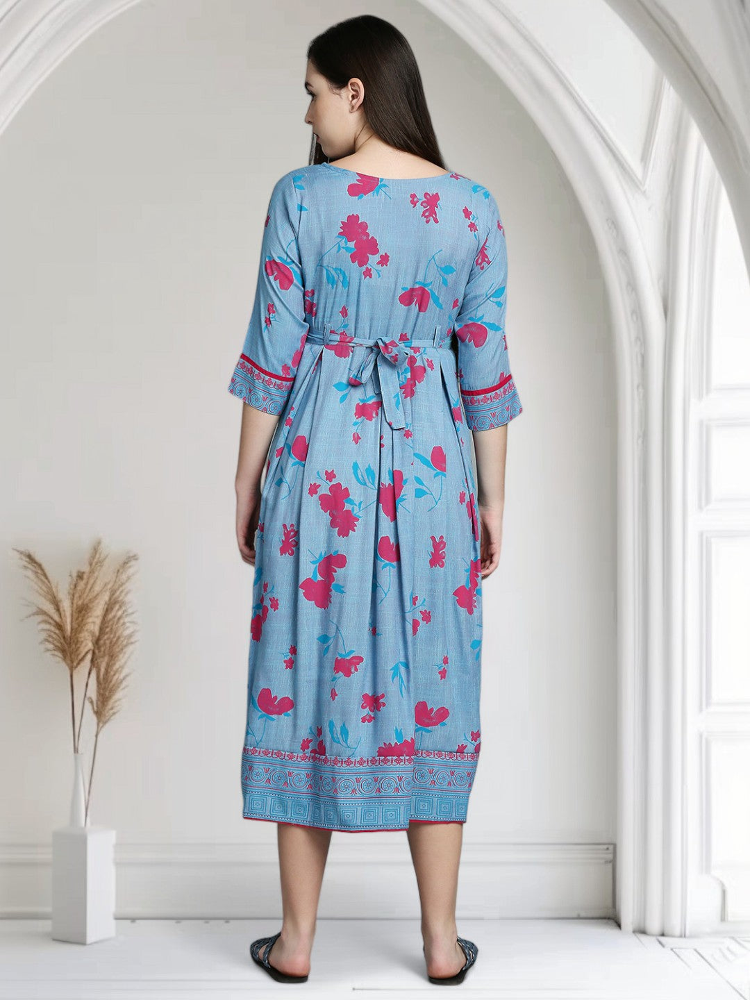 STYLISH PREGNANCY FLARED KURTA FOR NURSING