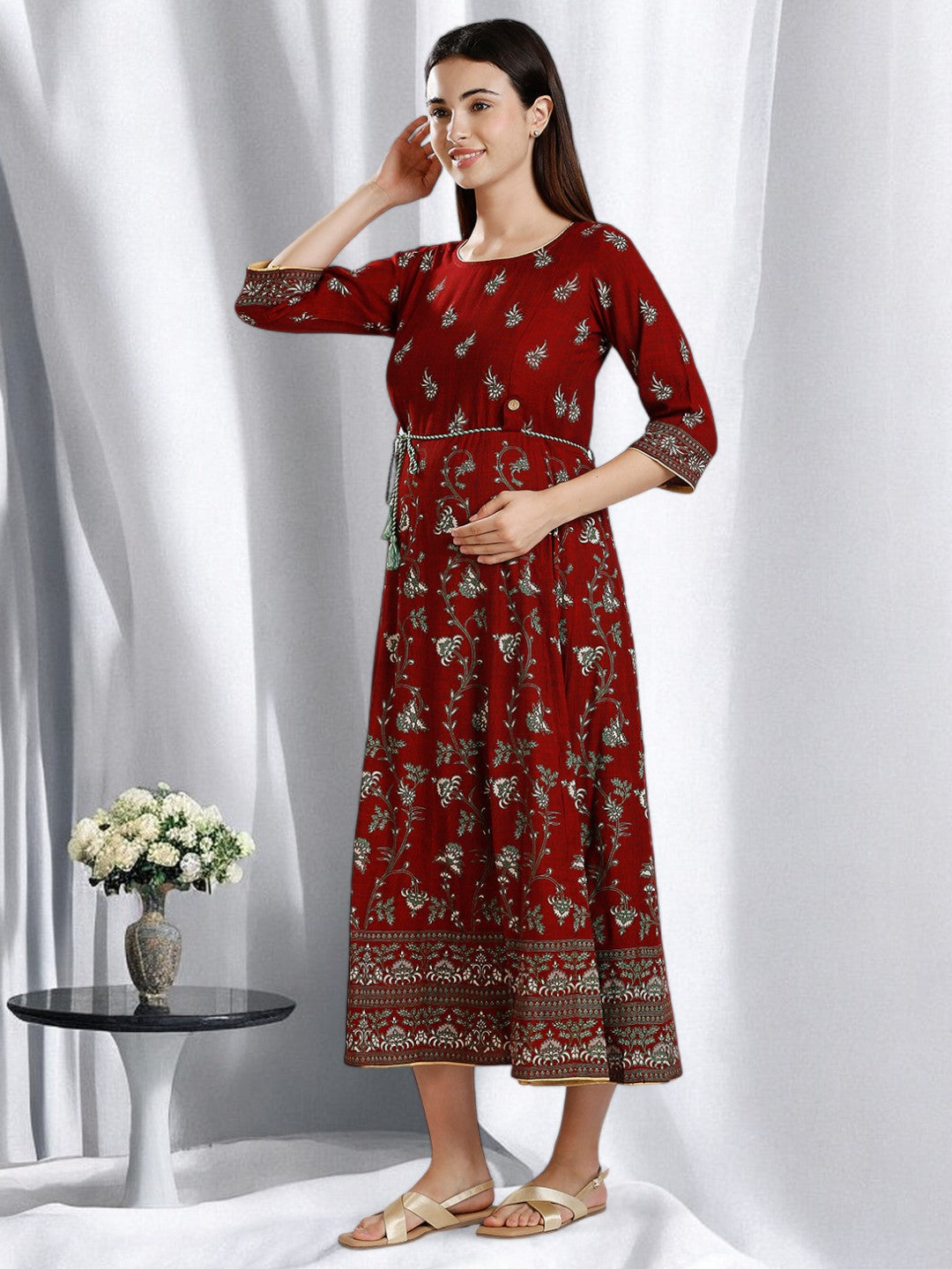 CLASSIC ETHNIC MATERNITY ANARAKALI FOR WOMEN