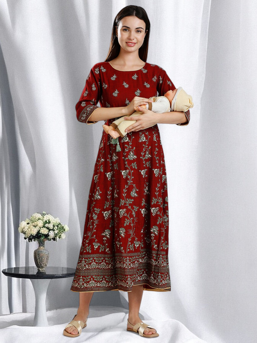 CLASSIC ETHNIC MATERNITY ANARAKALI FOR WOMEN