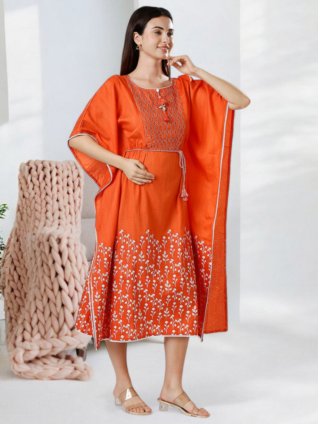 STYLISH FEEDING KAFTAN FOR WOMEN WITH ZIPPERS