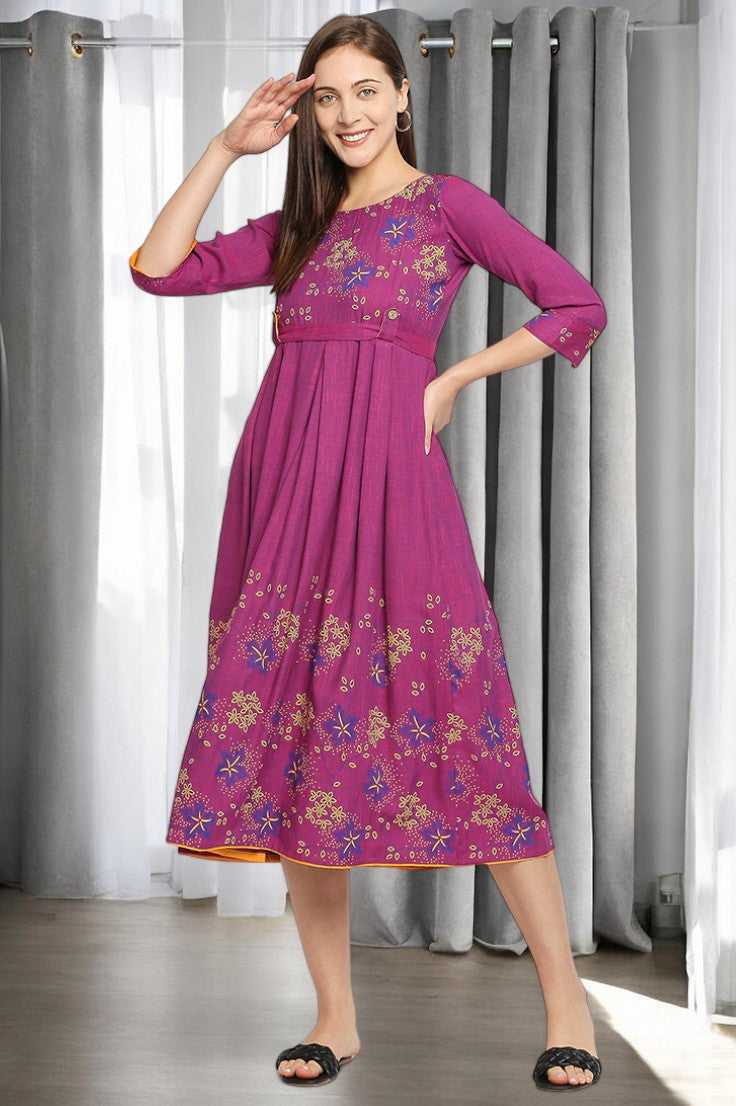 RADIANT MATERNITY FLARED KURTA FOR WOMEN