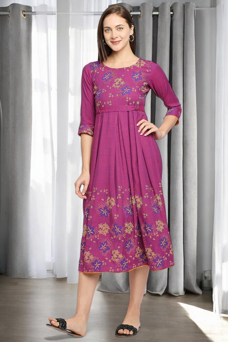 RADIANT MATERNITY FLARED KURTA FOR WOMEN