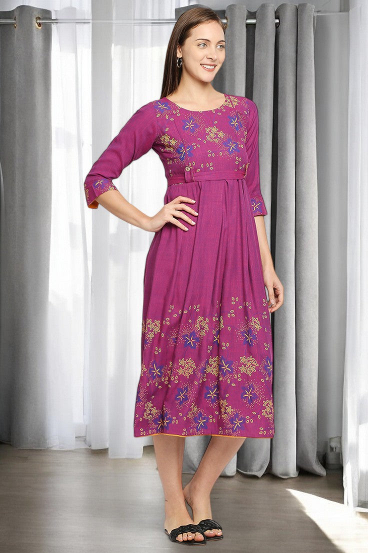 RADIANT MATERNITY FLARED KURTA FOR WOMEN