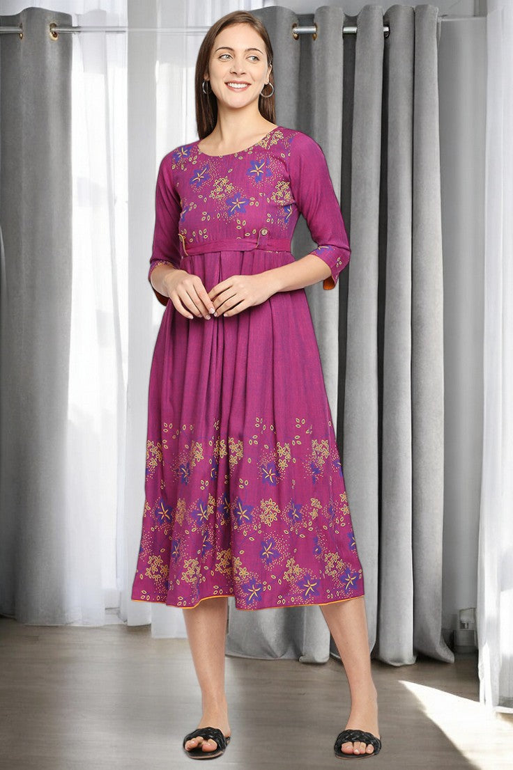 RADIANT MATERNITY FLARED KURTA FOR WOMEN