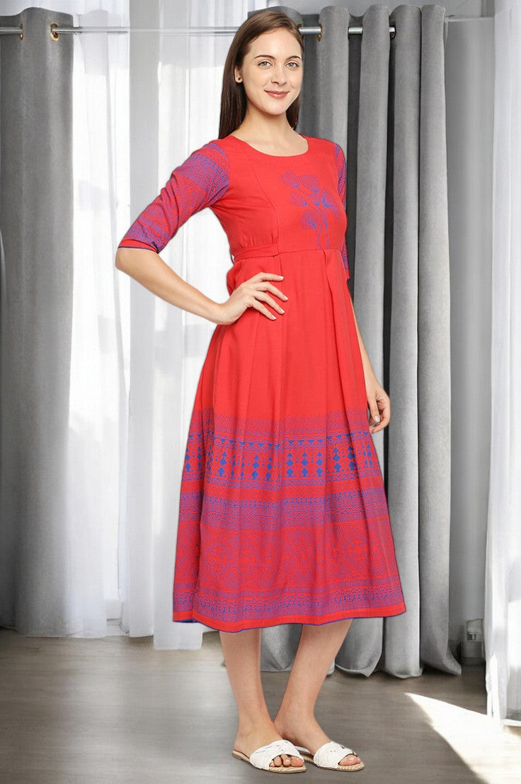 RADIANT MATERNITY FLARED KURTA FOR MOTHER