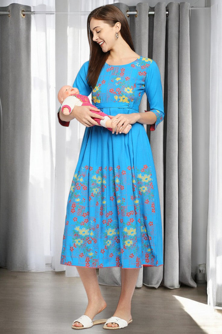 RADIANT MATERNITY FLARED KURTA FOR MOMS