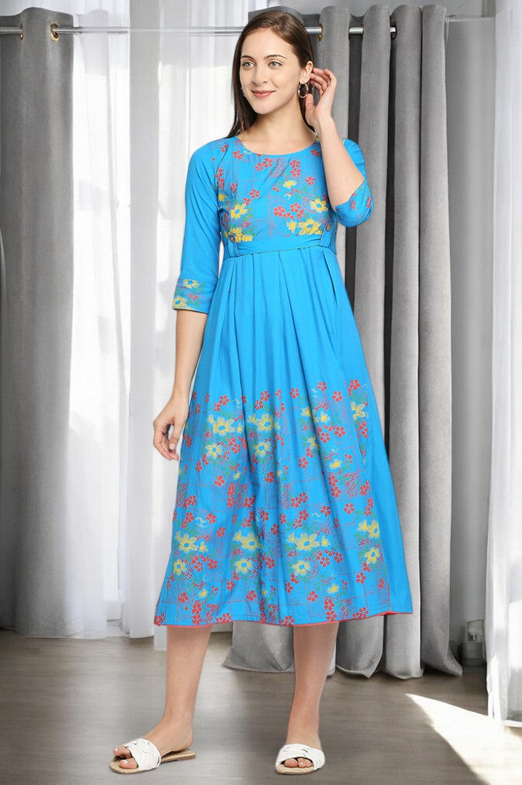 RADIANT MATERNITY FLARED KURTA FOR MOMS