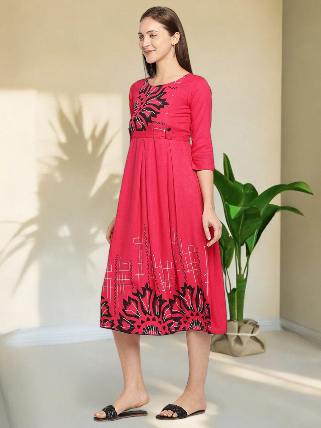 VIBRANT PREGNANCY FLARED KURTA FOR WOMEN