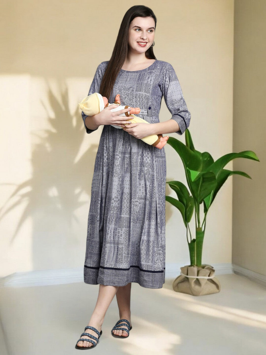 VIBRANT FEEDING FLARED KURTA FOR NURSING