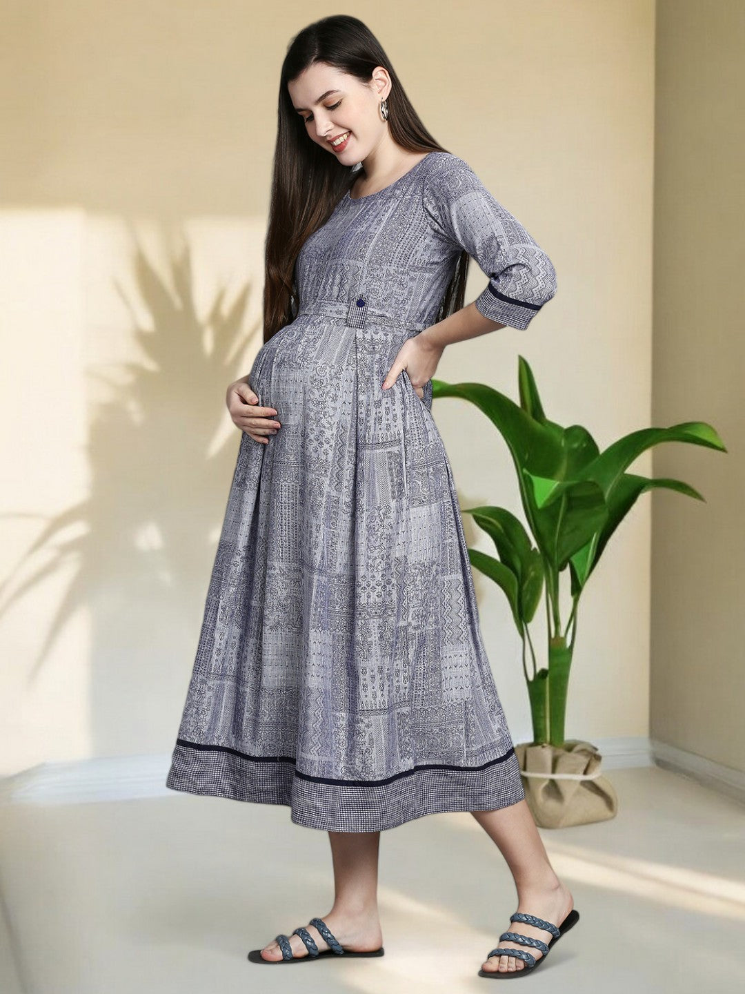 VIBRANT FEEDING FLARED KURTA FOR NURSING