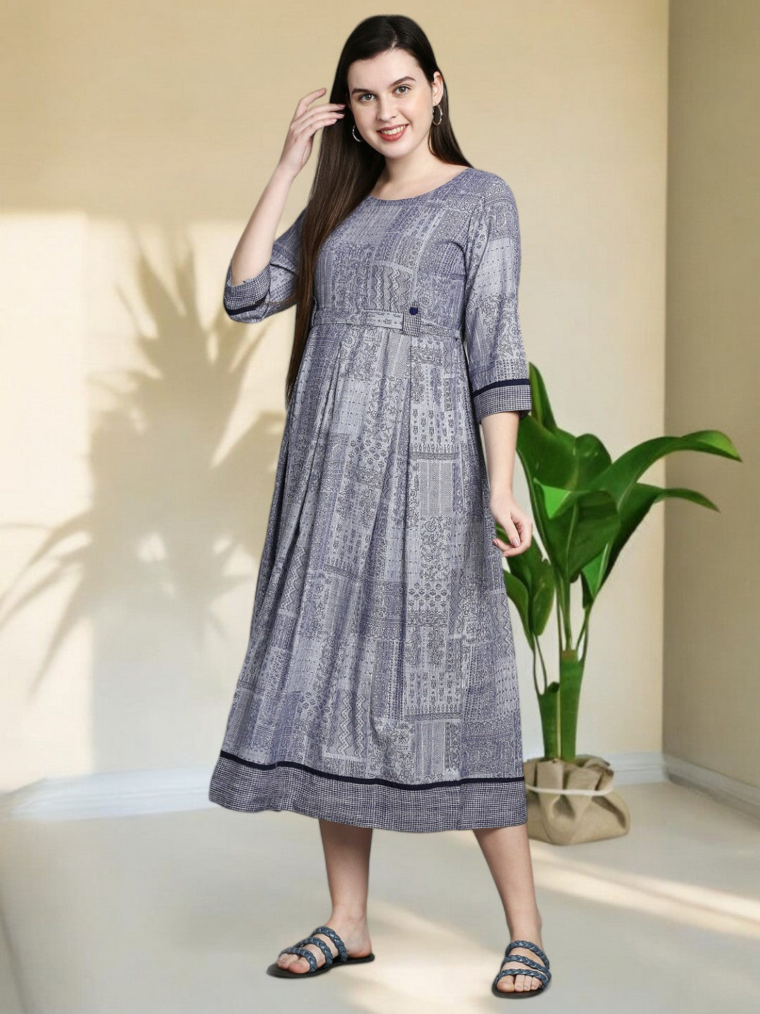 VIBRANT FEEDING FLARED KURTA FOR NURSING