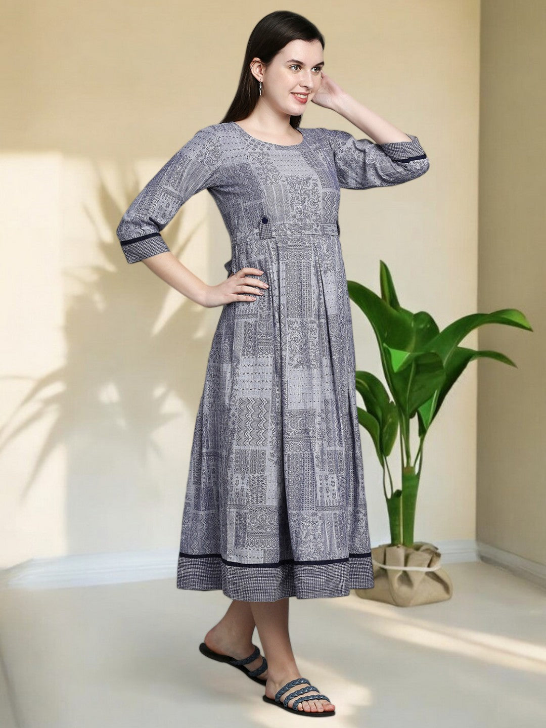 VIBRANT FEEDING FLARED KURTA FOR NURSING