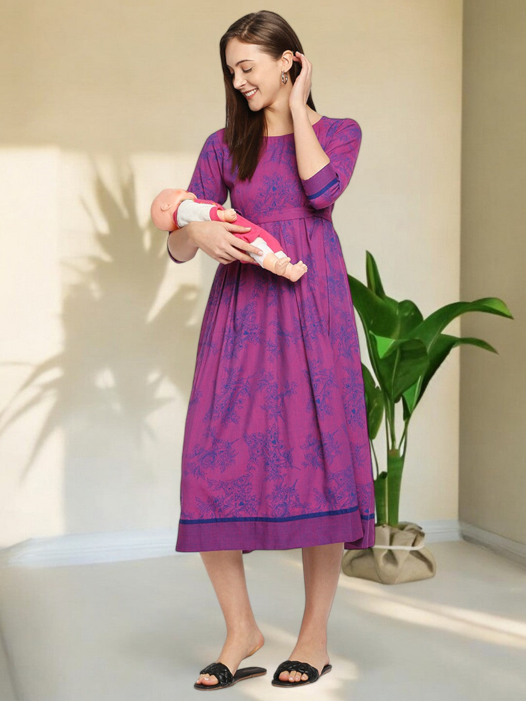 VIBRANT MATERNITY FLARED KURTA FOR WOMEN