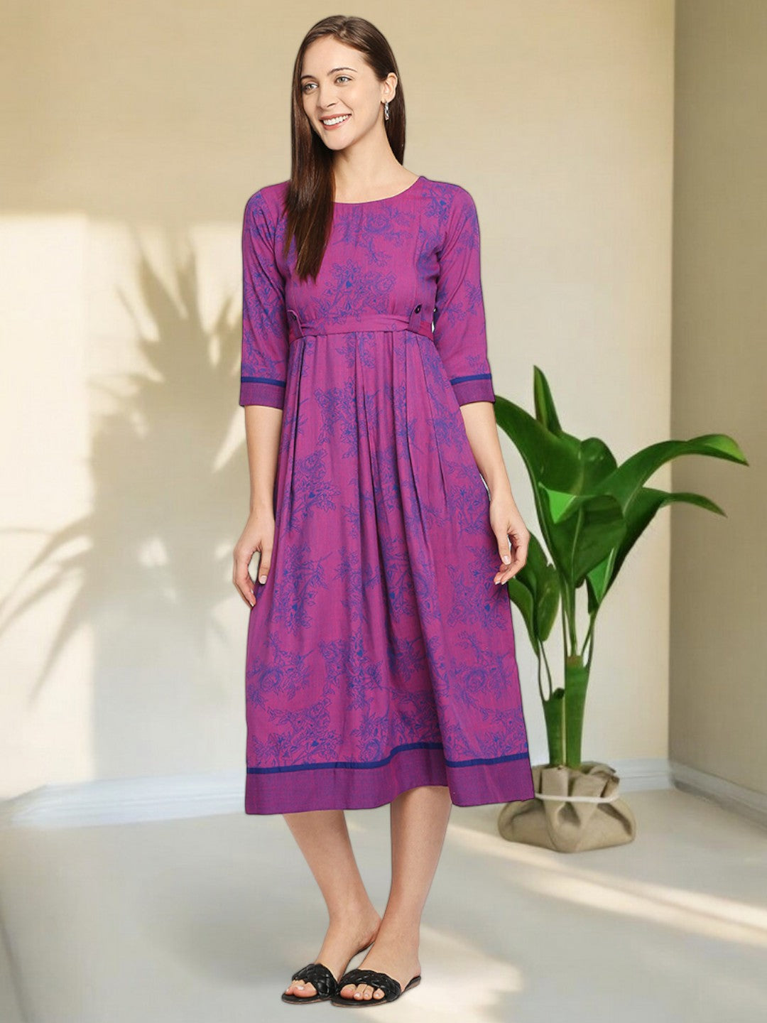 VIBRANT MATERNITY FLARED KURTA FOR WOMEN