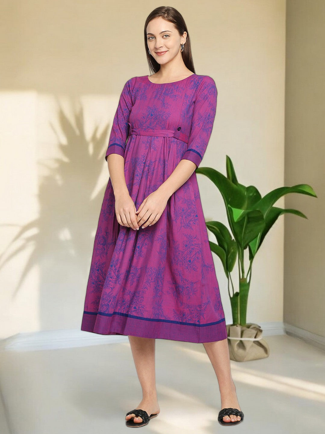 VIBRANT MATERNITY FLARED KURTA FOR WOMEN