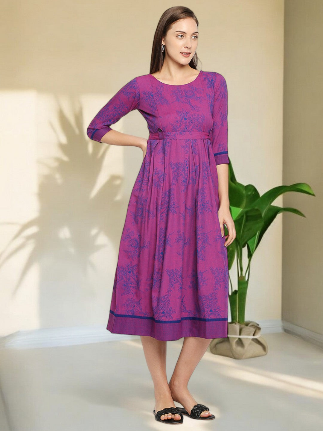 VIBRANT MATERNITY FLARED KURTA FOR WOMEN