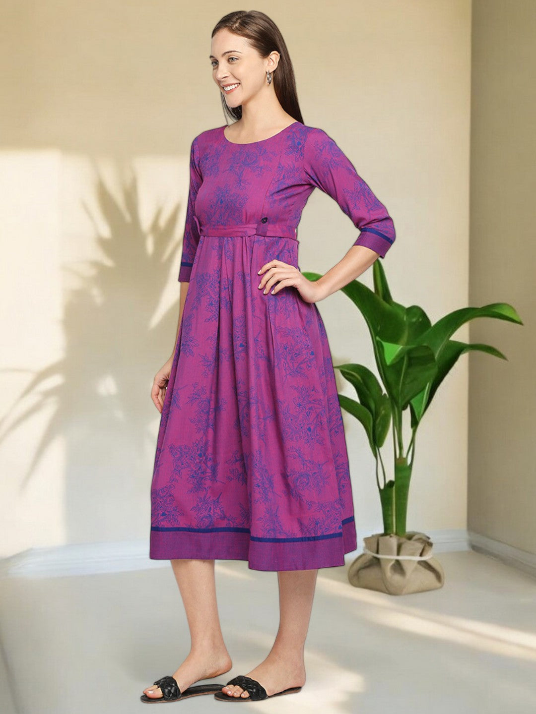 VIBRANT MATERNITY FLARED KURTA FOR WOMEN