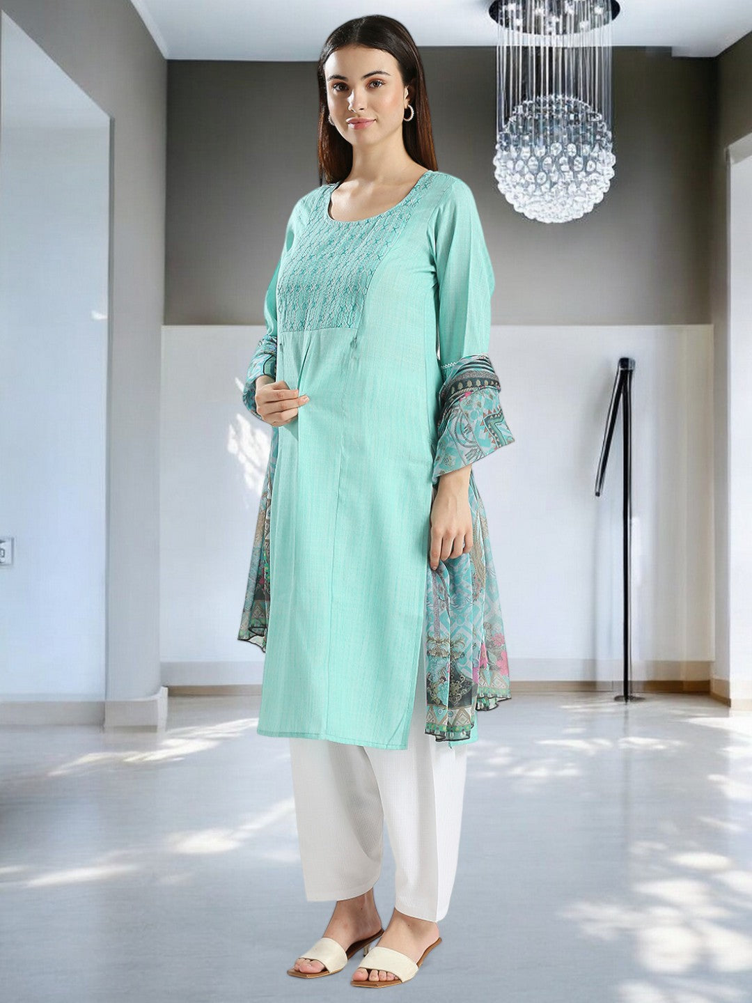 GRACEFUL ETHNIC MATERNITY KURTA SET FOR WOMEN