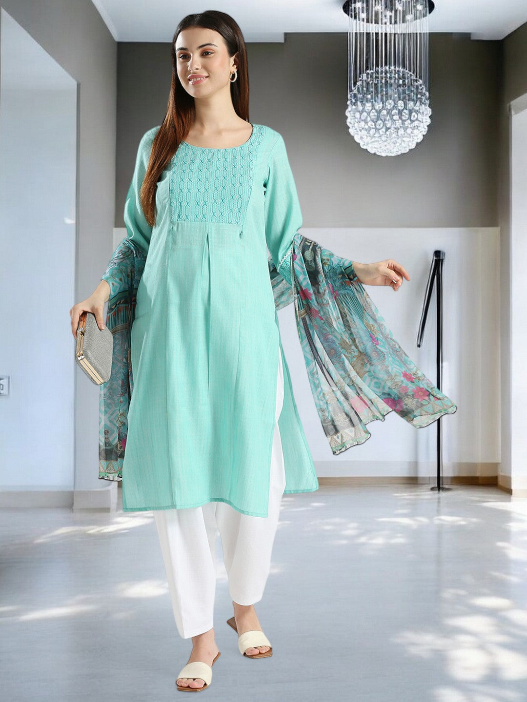 GRACEFUL ETHNIC MATERNITY KURTA SET FOR WOMEN