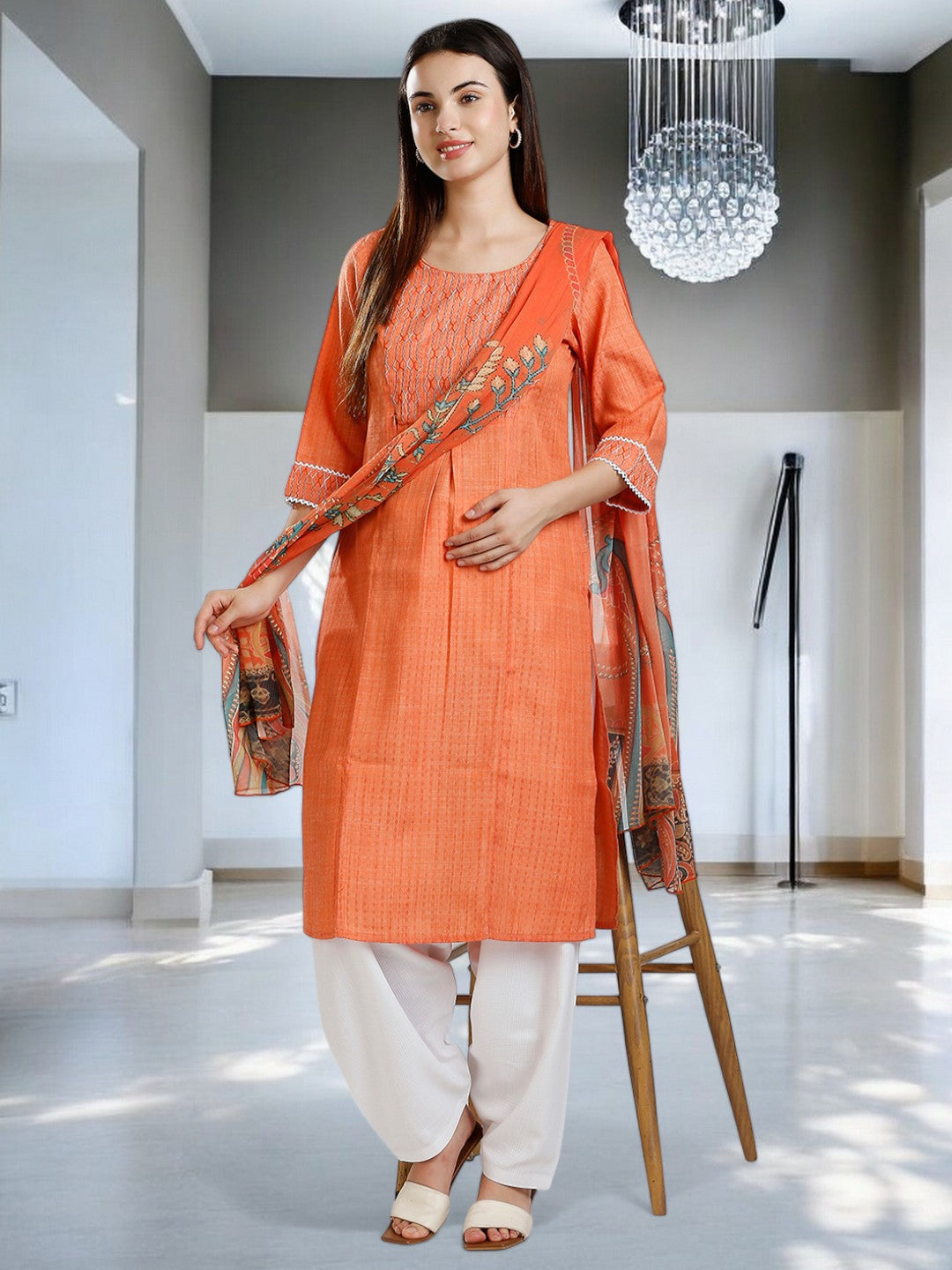 GRACEFUL ETHNIC NURSING KURTA SET FOR WOMEN