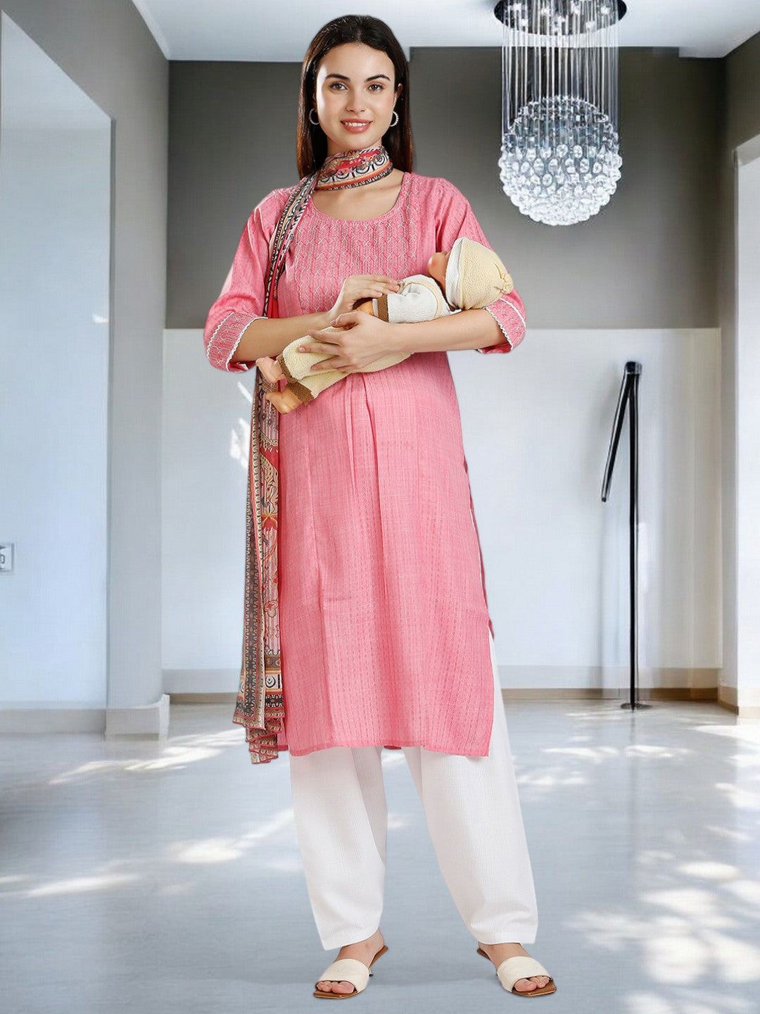 GRACEFUL ETHNIC FEEDING KURTA SET FOR WOMEN