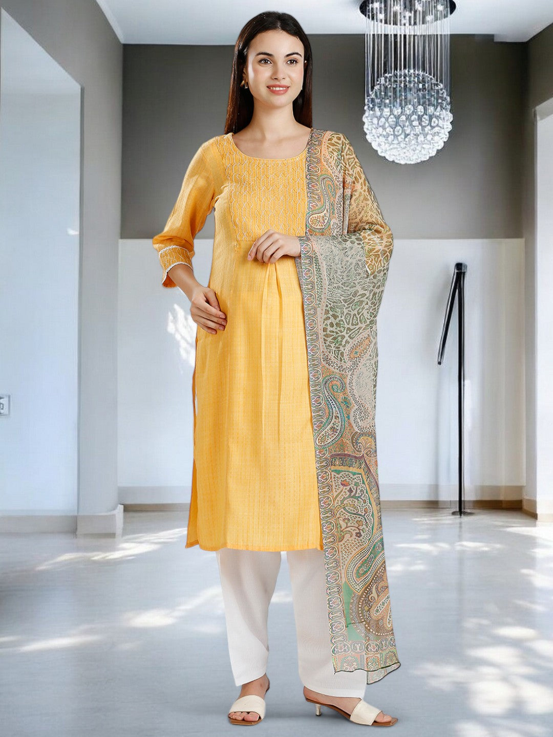 GRACEFUL ETHNIC PREGNANCY KURTA SET FOR WOMEN