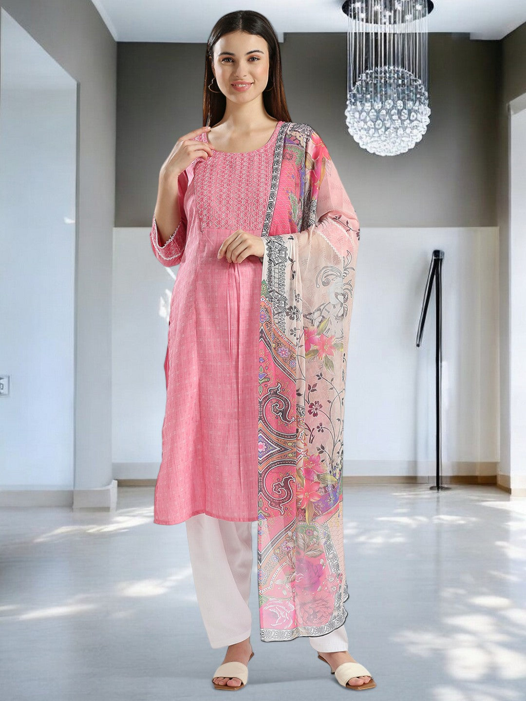 GRACEFUL ETHNIC MATERNITY KURTA SET FOR MOTHER