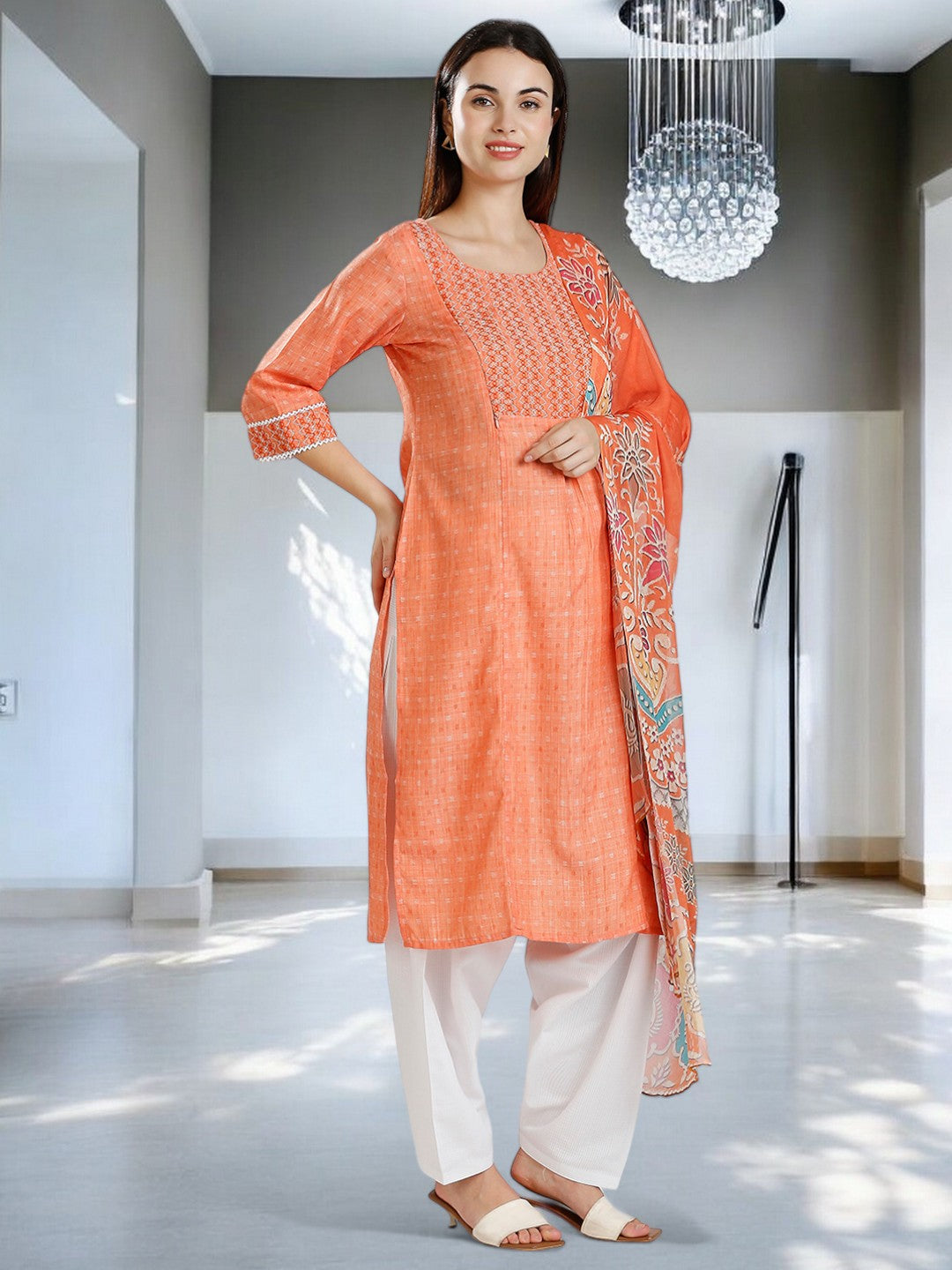 CLASSIC ETHNIC NURSING KURTA SET FOR WOMEN