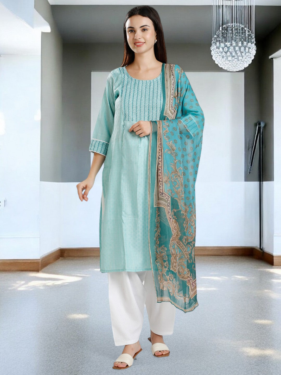 GRACEFUL ETHNIC FEEDING KURTA SET FOR MOTHER