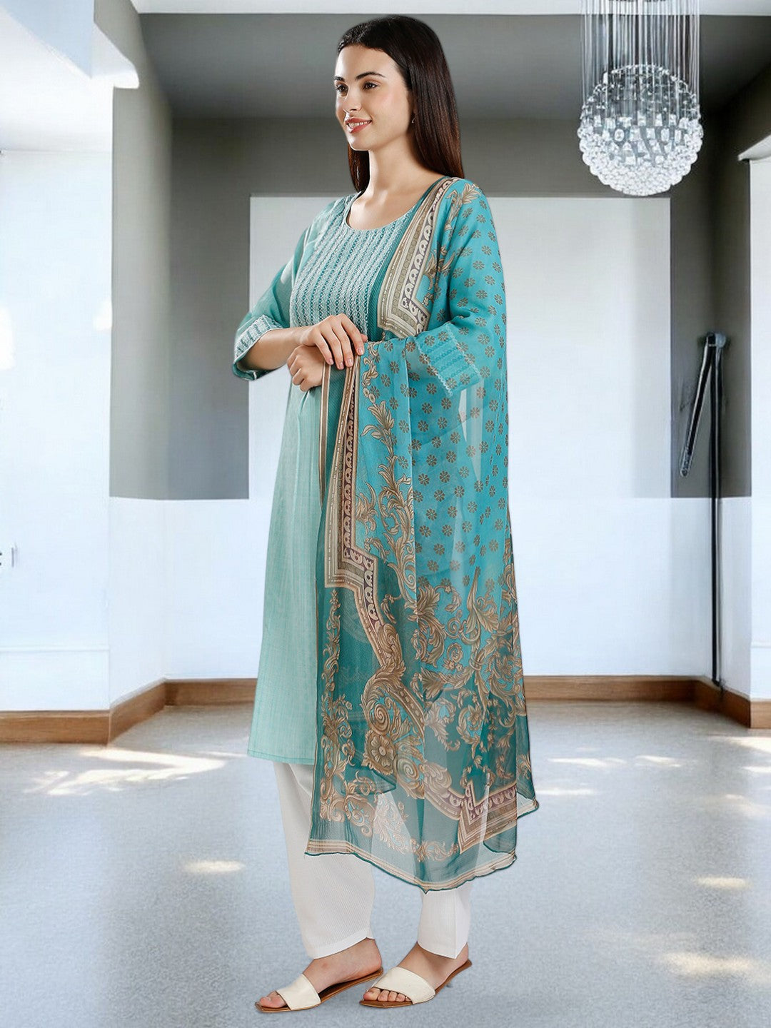 GRACEFUL ETHNIC FEEDING KURTA SET FOR MOTHER