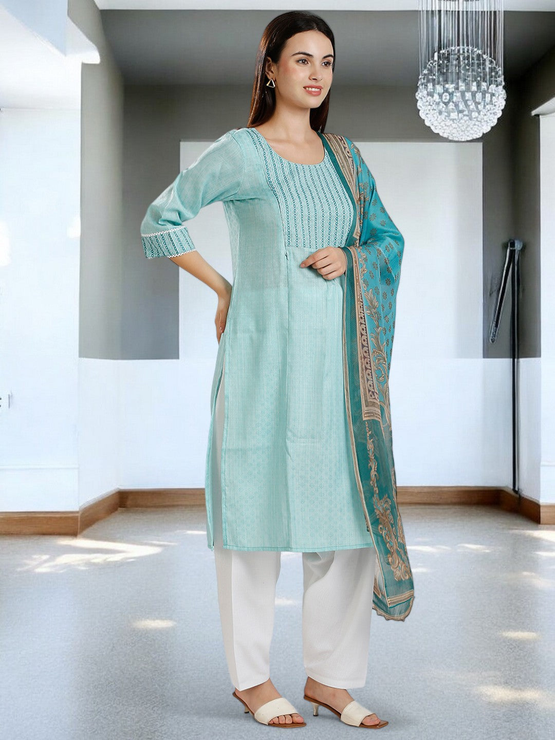 GRACEFUL ETHNIC FEEDING KURTA SET FOR MOTHER