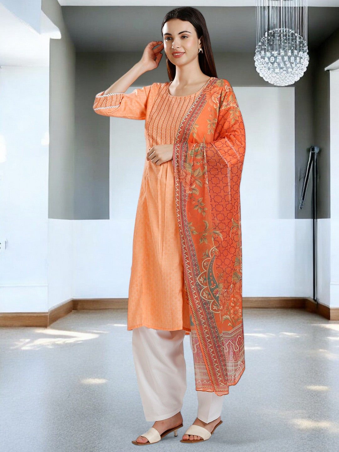 GRACEFUL ETHNIC NURSING KURTA SET FOR MOTHER